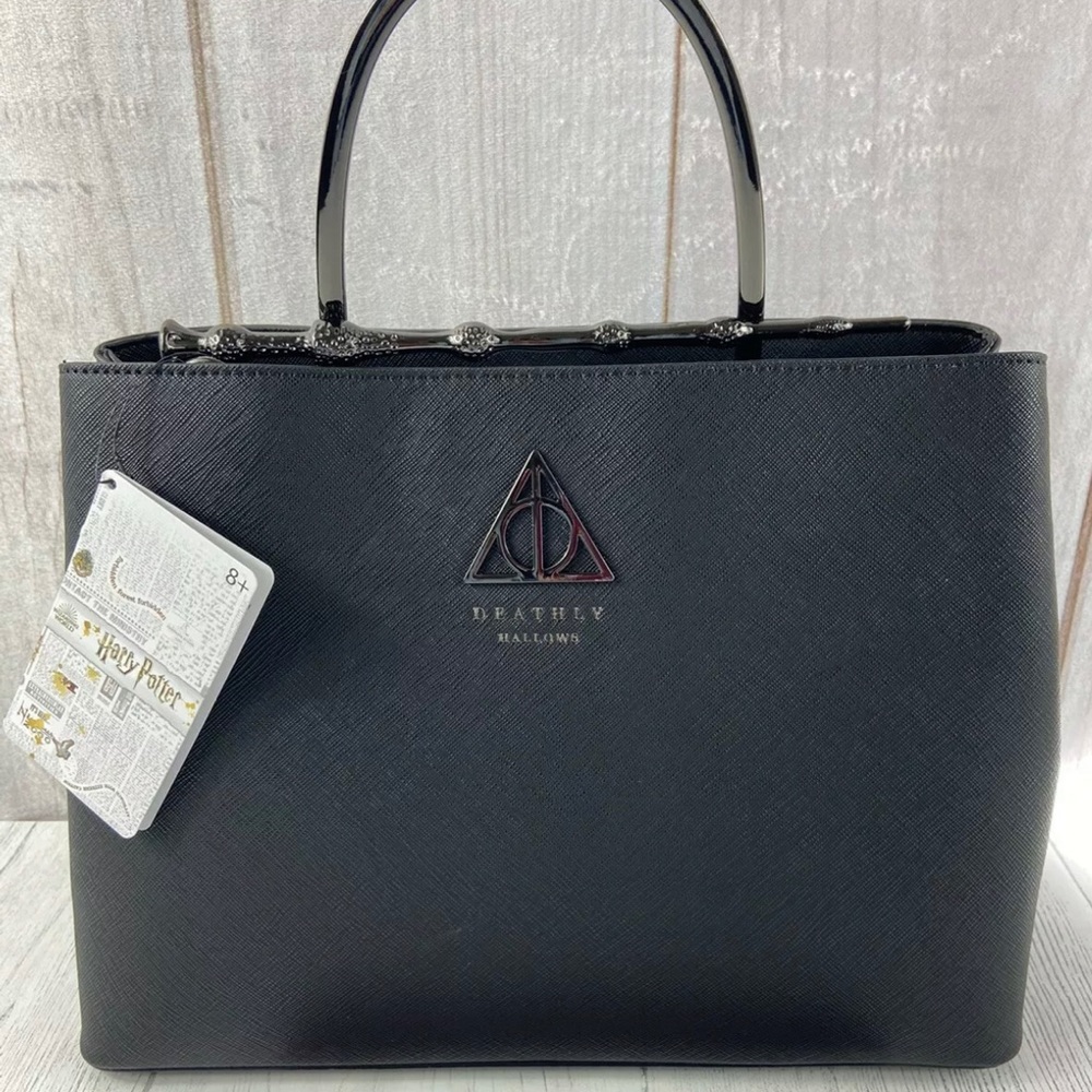 Harry Potter Elder Wand Deathly Hallows Black Loungefly Satchel Handbag Purse